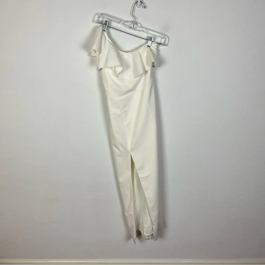 Show Me Your MuMu Florentine Midi Dress in White Stretch - Image 2