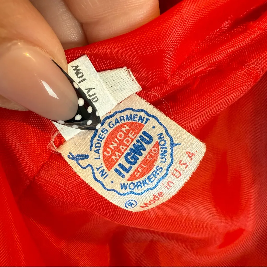 Vintage Gino Rossi for Wilson Red Ultra Suede Jacket Union Made Bomber size 8 - Image 9