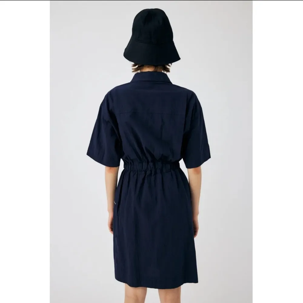 Moussy Zip Up Shirt Dress Navy Blue Utility Size 1 - Image 7