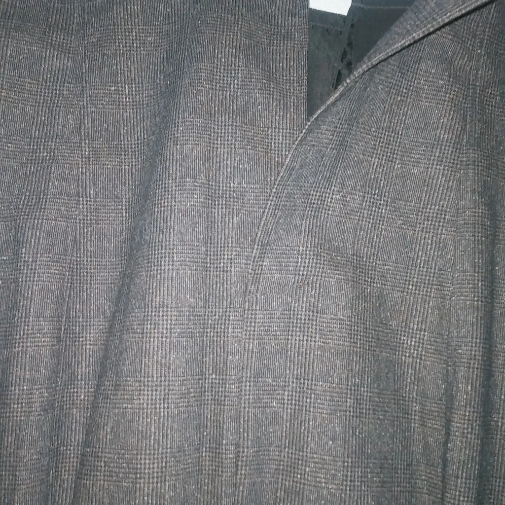 Benetton S Wool Plaid Pencil Skirt Workwear in Brown Black - Image 4