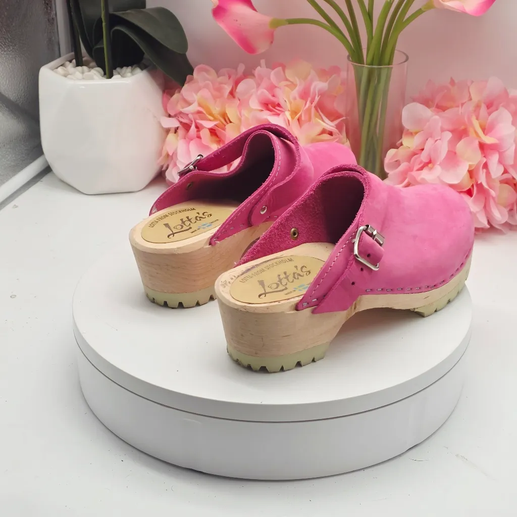 Lotta From Stockholm Classic Swedish Clogs Pink Oiled Nubuck Leather sz 7 - Image 7