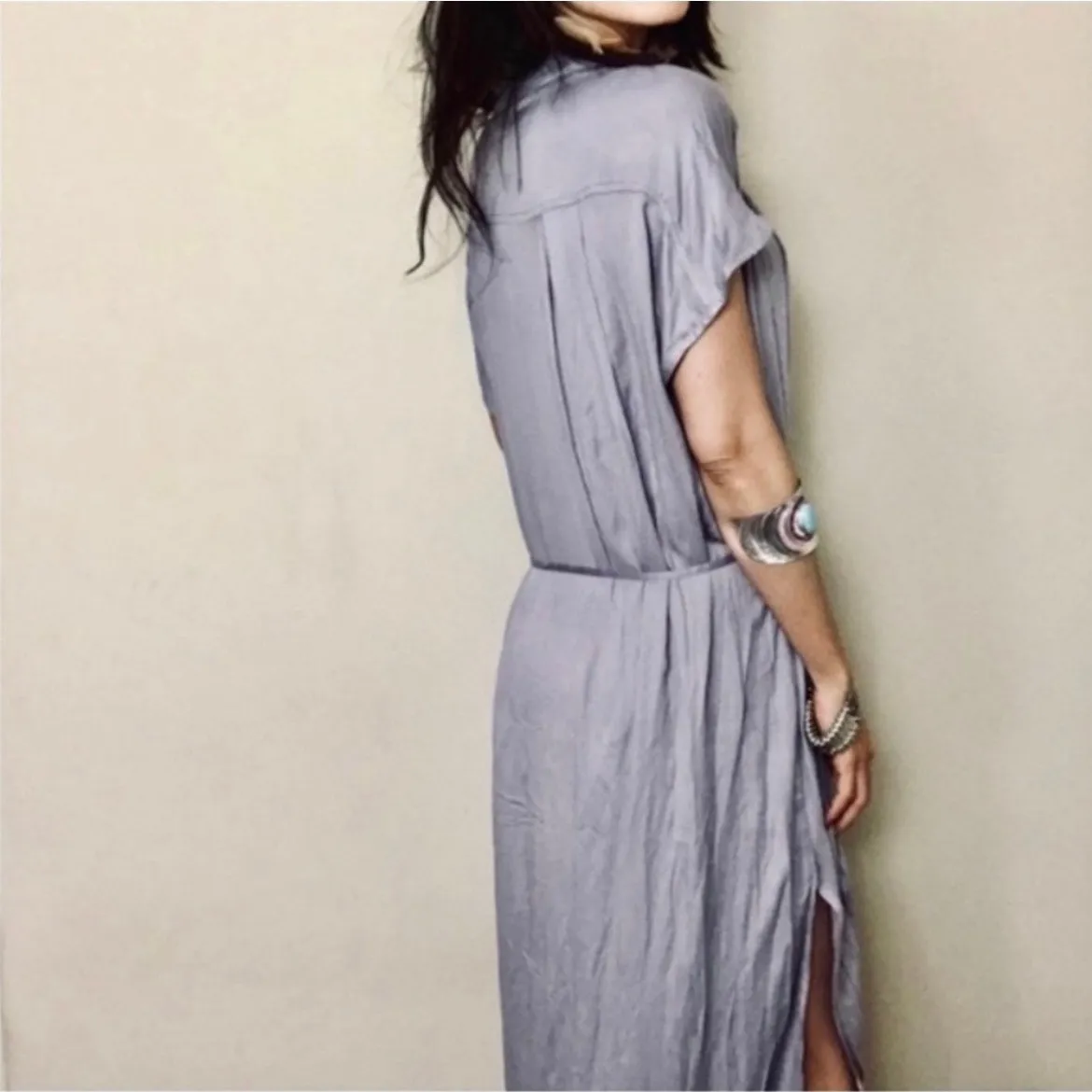 Young Fabulous&Broke Lilac Lavender Sleeveless Shirt Dress Sz.M - Image 4