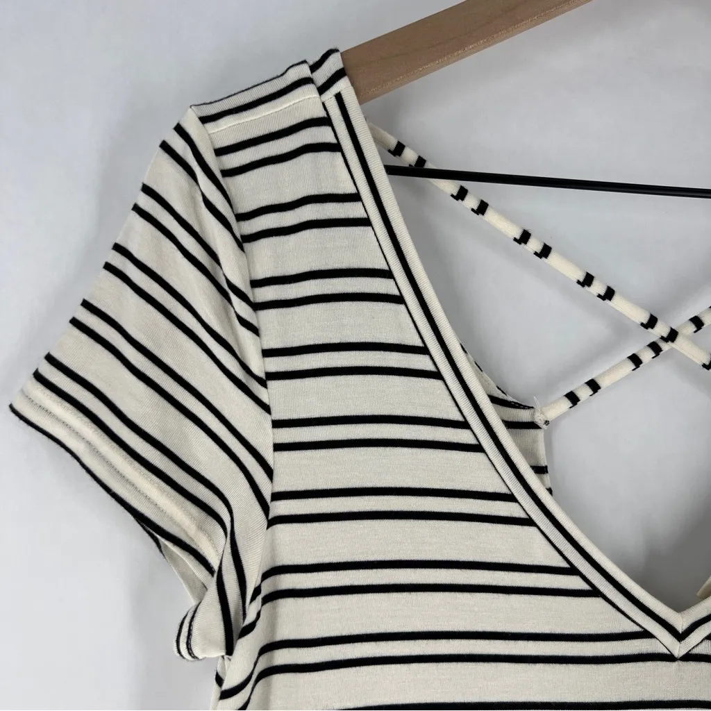 American Eagle Soft & Sexy Stretch‎ Knit Striped Short Sleeve Strappy Back Dress - Image 3