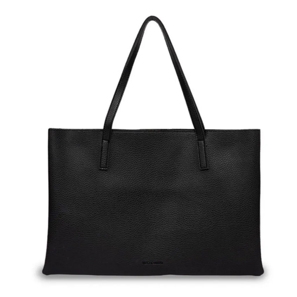 Vince Camuto Black Pebbled Faux Leather Tote Bag - Image 8