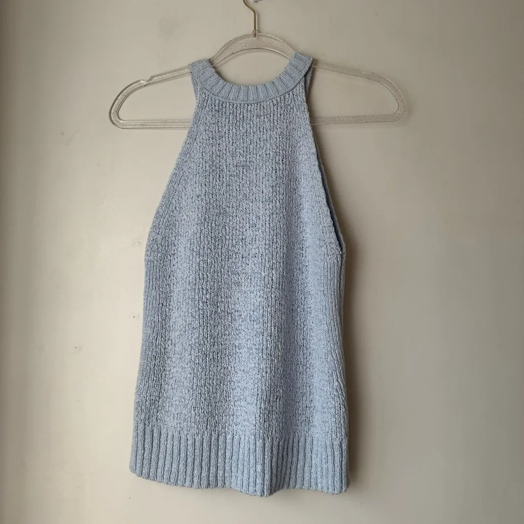 J. Crew Light Blue High-neck Sweater-Tank S - Image 8