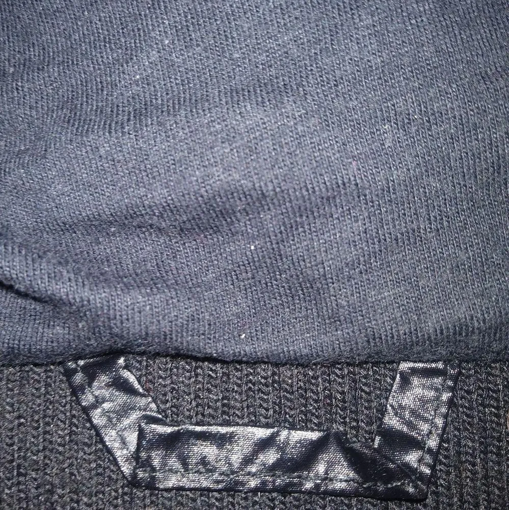 COWGIRL TUFF S Y2K Western Bling Black Shiny Logo Puffer Vest Silver - Image 6