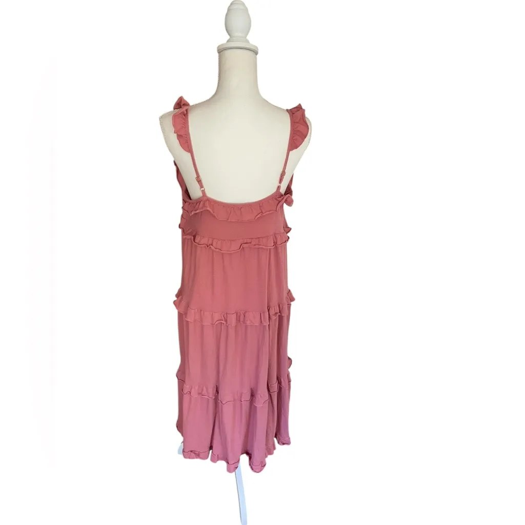 J. Crew Pink Tiered Knit Keyhole Midi Maxi Dress Rose Pink Size S - Image 4