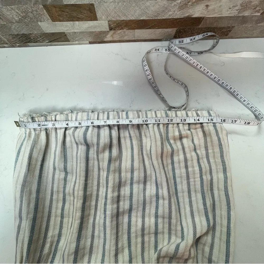 Cloth & STONE ANTHROPOLOGIE striped linen strapless cropped wide-leg jumpsuit M - Image 5