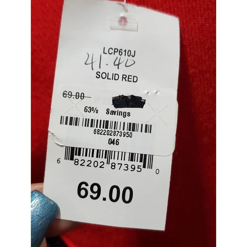 Gibson Red Polyester Round Neck Short Sleeve Pullover Tunic Top Blouse Size PXS - Image 7