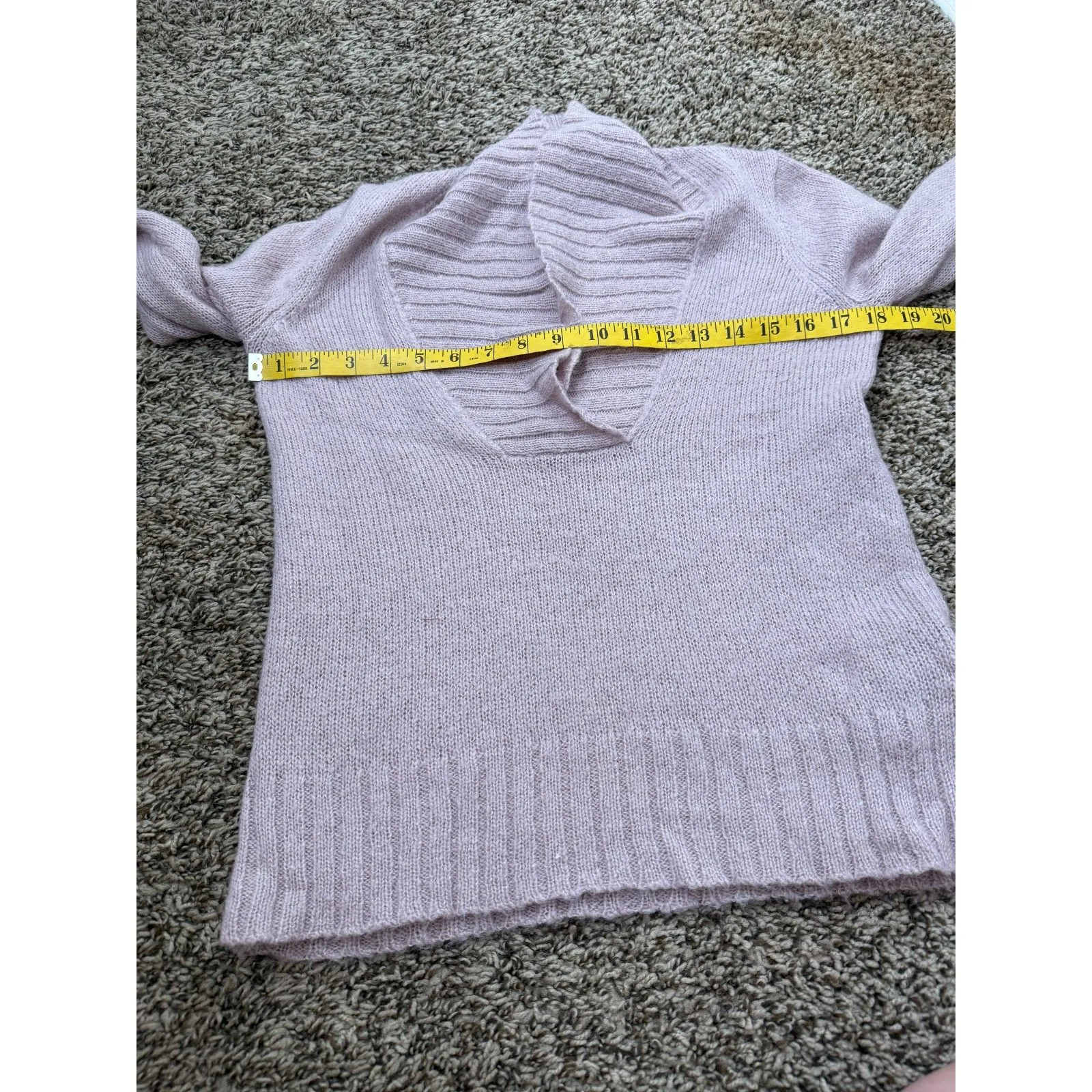 J Crew Pink Wool Mohair Blend V Neck Sweater Womens XS Blush Pink Cozy Warm - Image 7