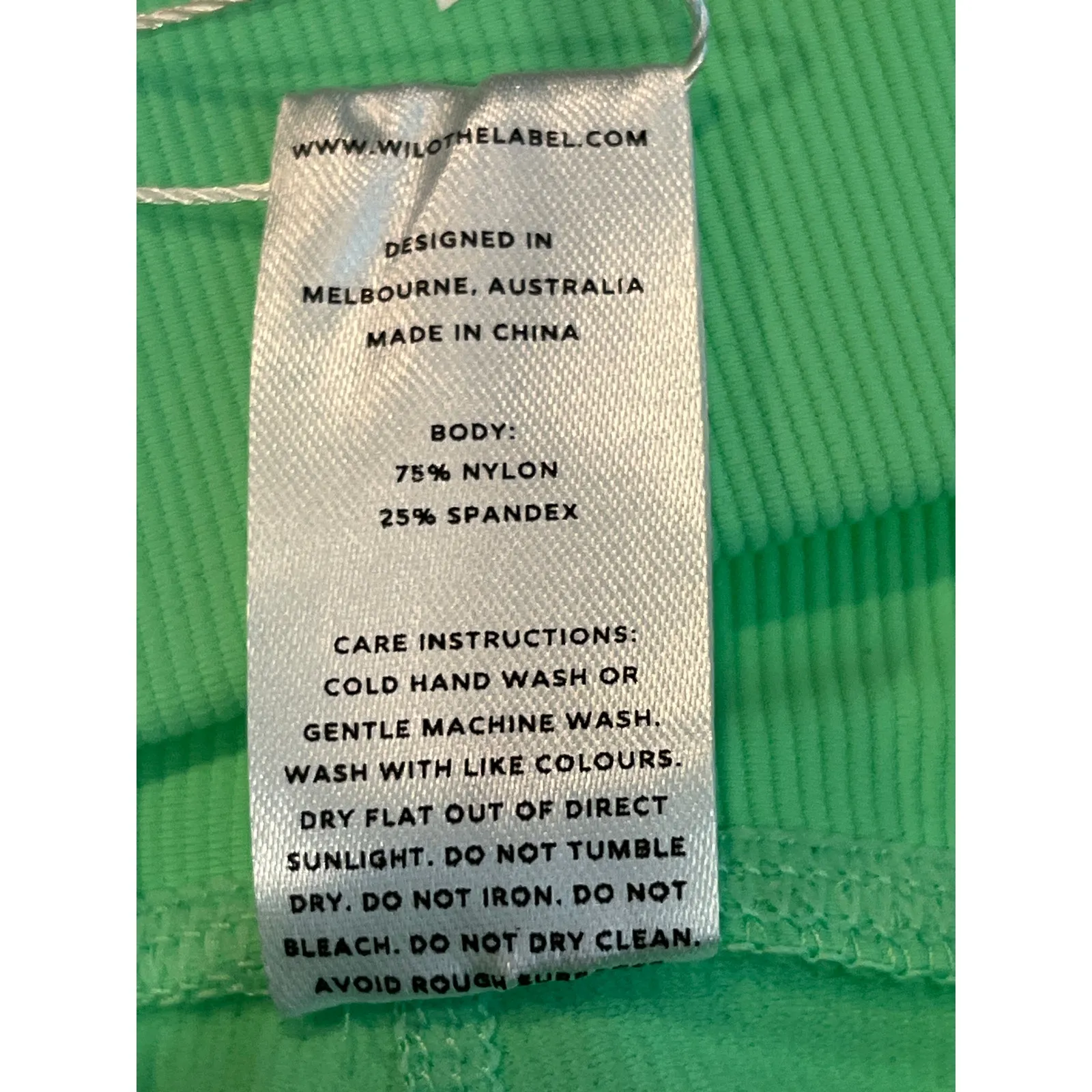 Wilo NEW Ribbed Cross Waist Bike Shorts XS Neon‎ Apple Green and White - Image 6