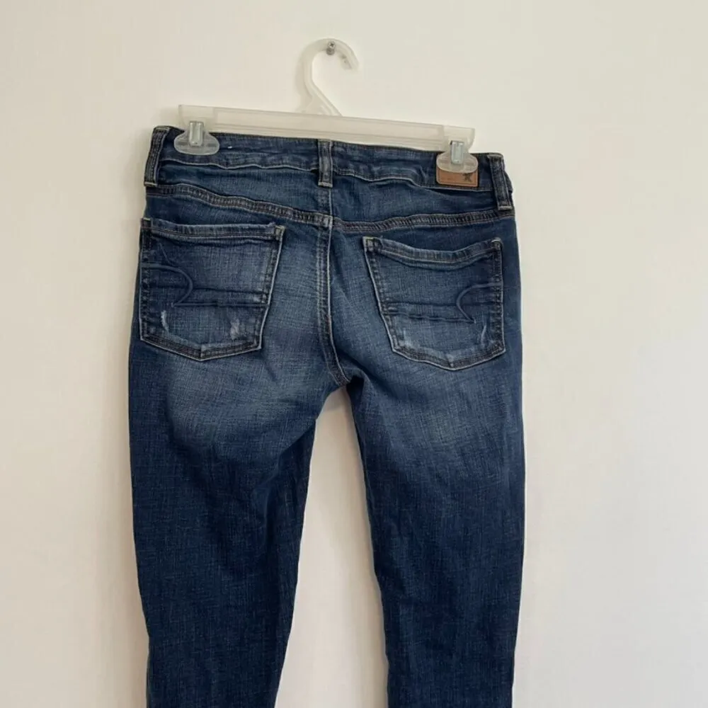 AMERICAN EAGLE AE Jegging Dark Wash Ripped Rips Distressed Jeggings Jeans 2 REG - Image 12