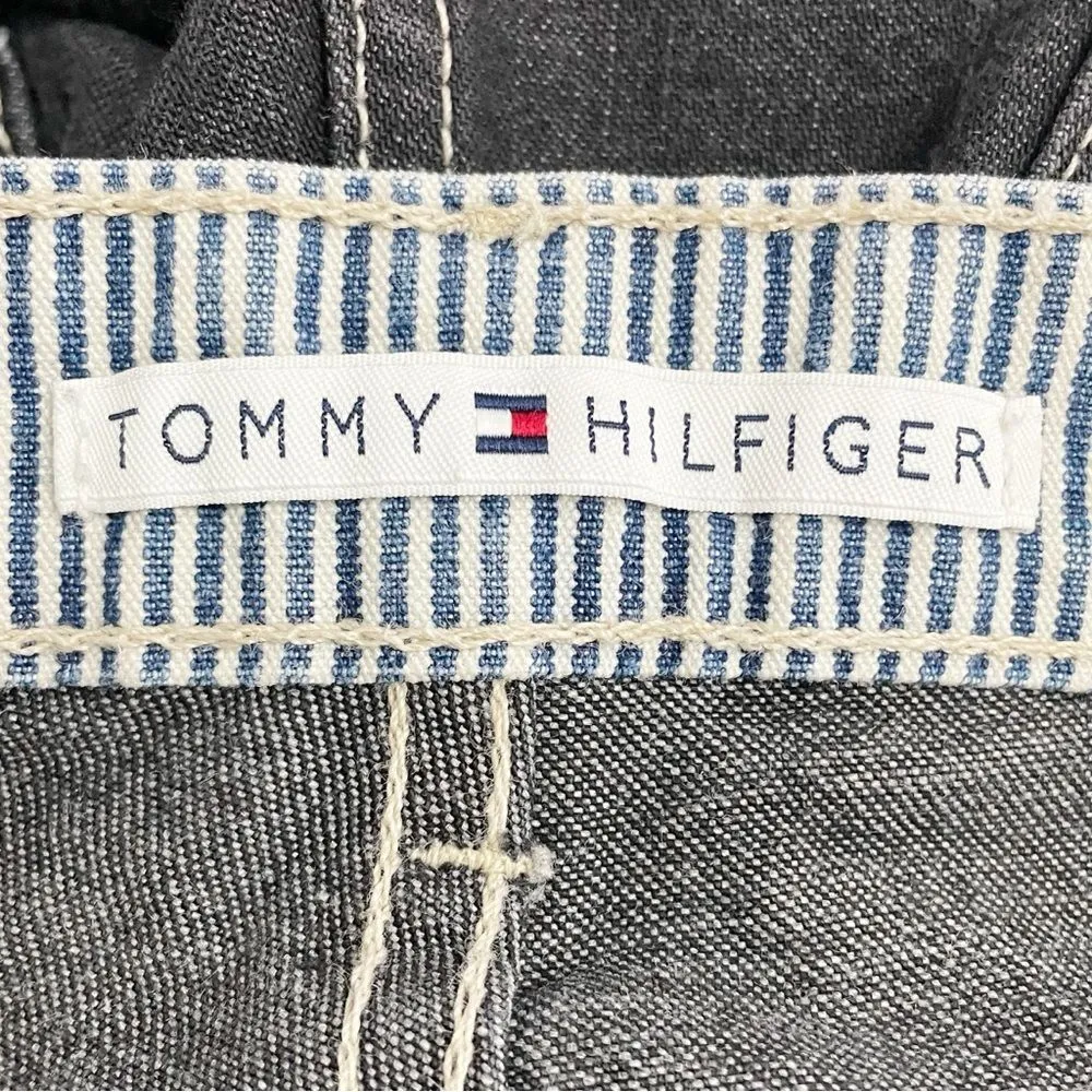 Tommy Hilfiger Vintage Y2K Black Wash Straight Leg Baggy Triple T Jeans Size 10 - Image 7