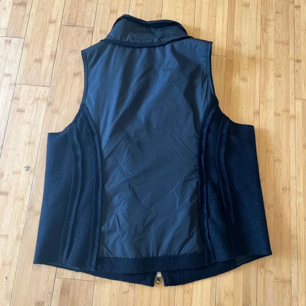 Eileen Fisher Black Sleek Wool Vest - Image 4