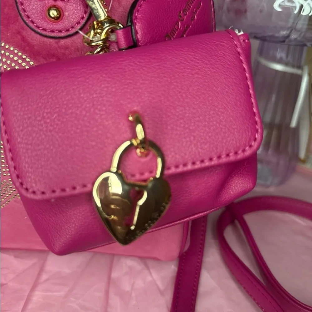 NWT Juicy Couture Queen Couture Bowler Satchel Bag Crossbody Raspberry Tart - Image 3