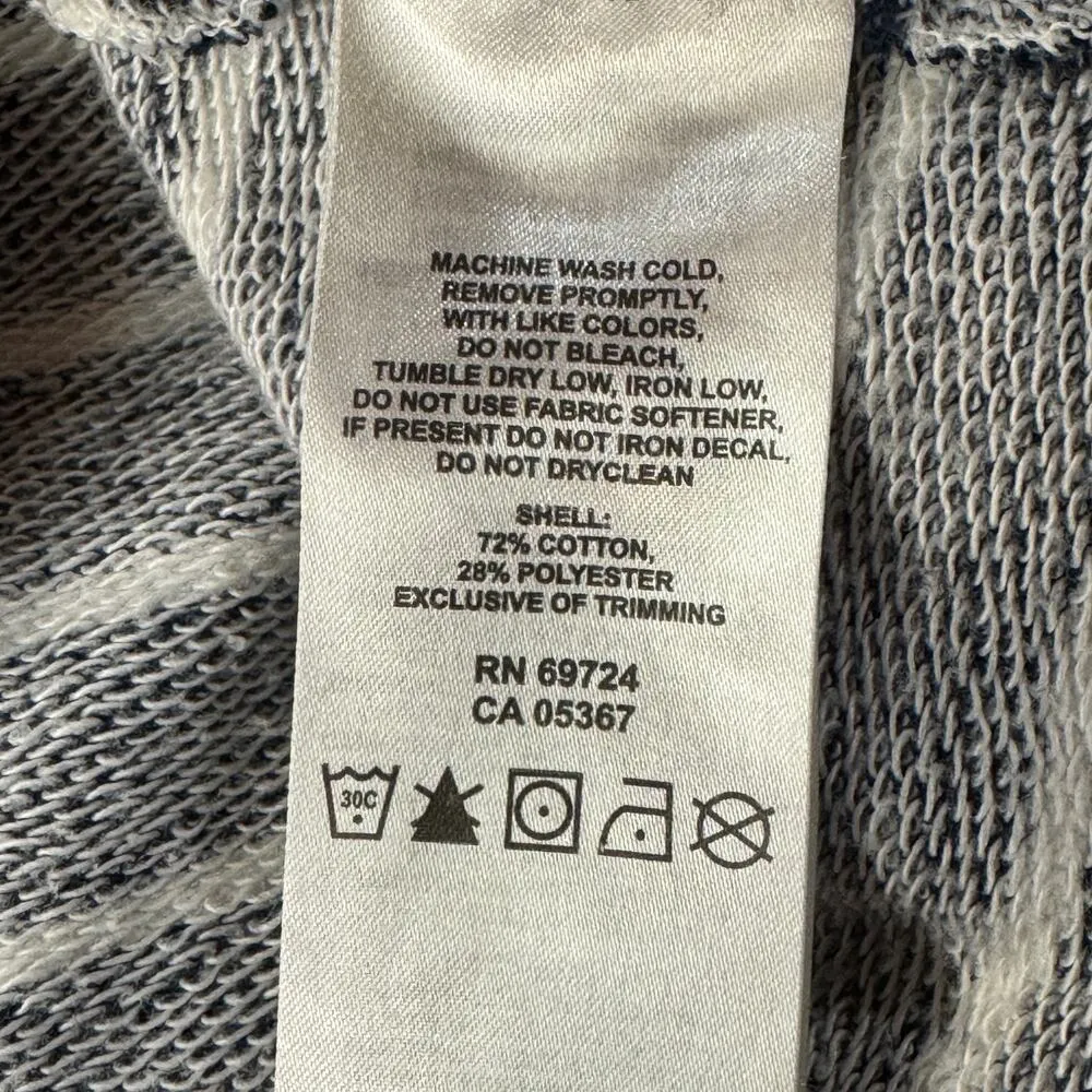 Columbia Small PFG Pullover Top Hooded Striped Stretch Long Sleeve Pocket V-Neck - Image 9