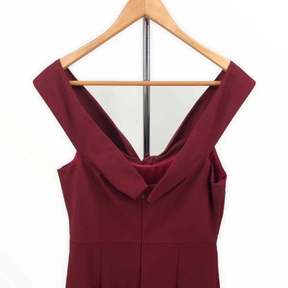 NBD x Revolve Maroon Off Shoulder Corah Gown - Image 7
