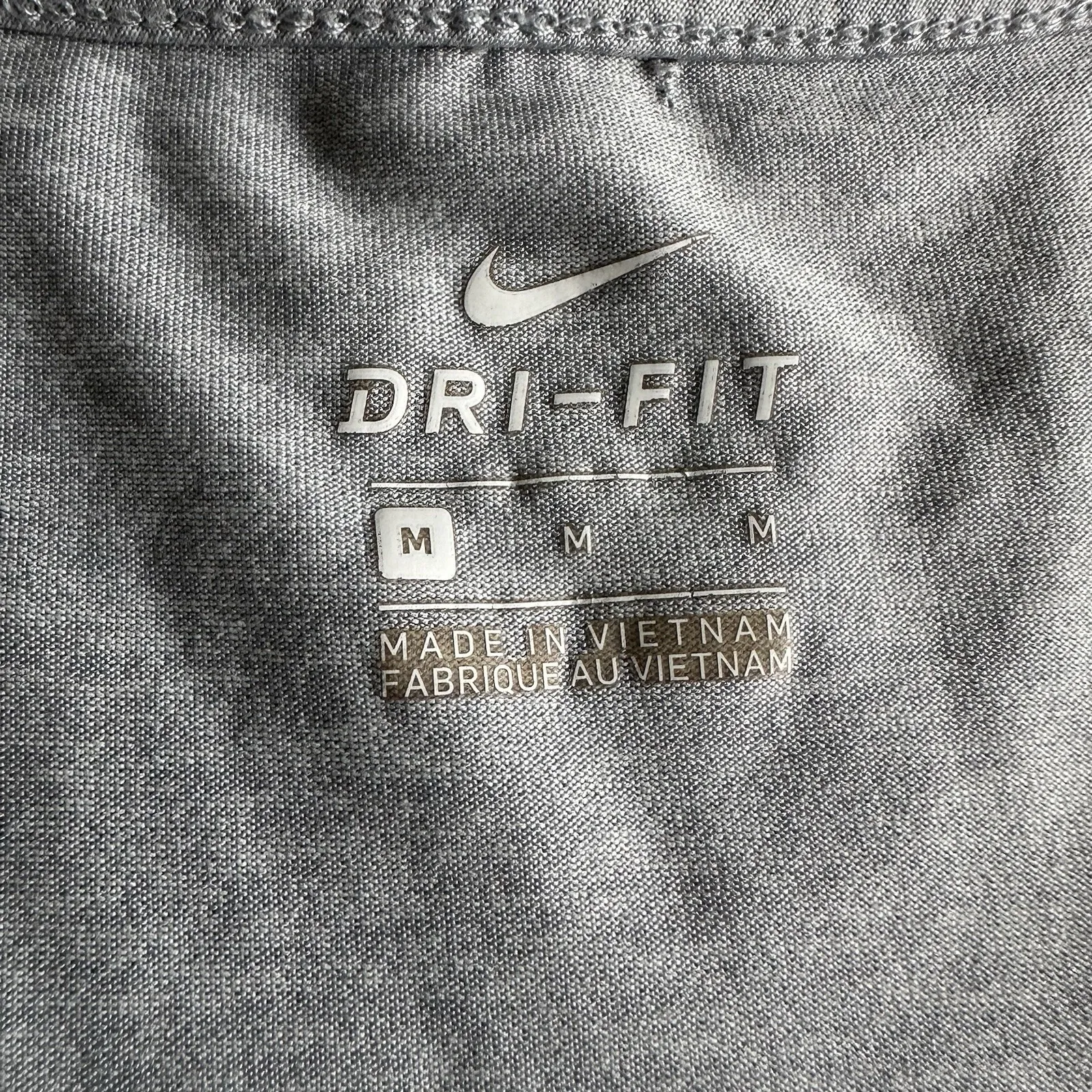 Nike‎ Dri-Fit Womens Shirt M Scoop Neck Light Gray Heather Gym Workout * - Image 6