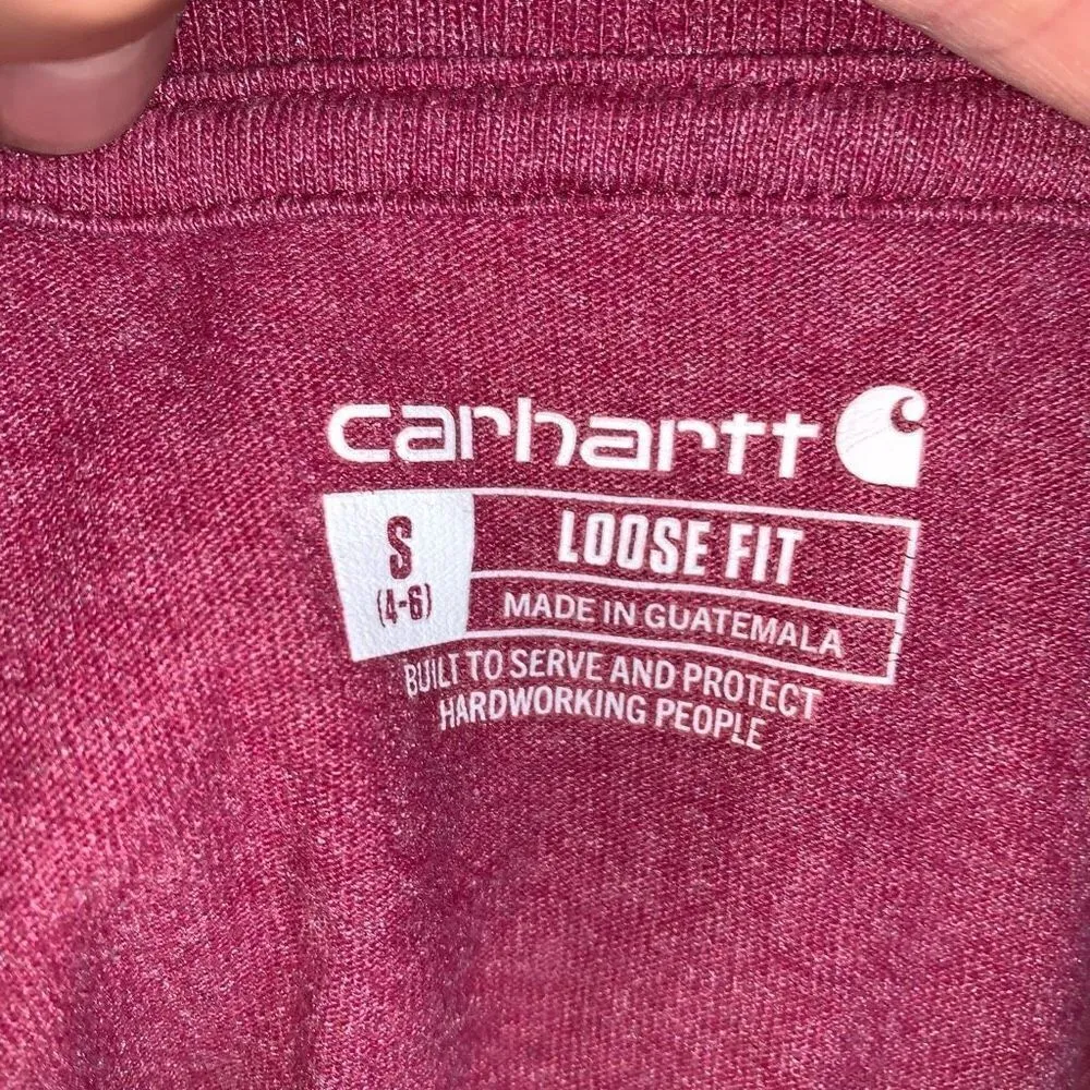 Carhartt red loose fit streetwear S workwear T-shirt - Image 3