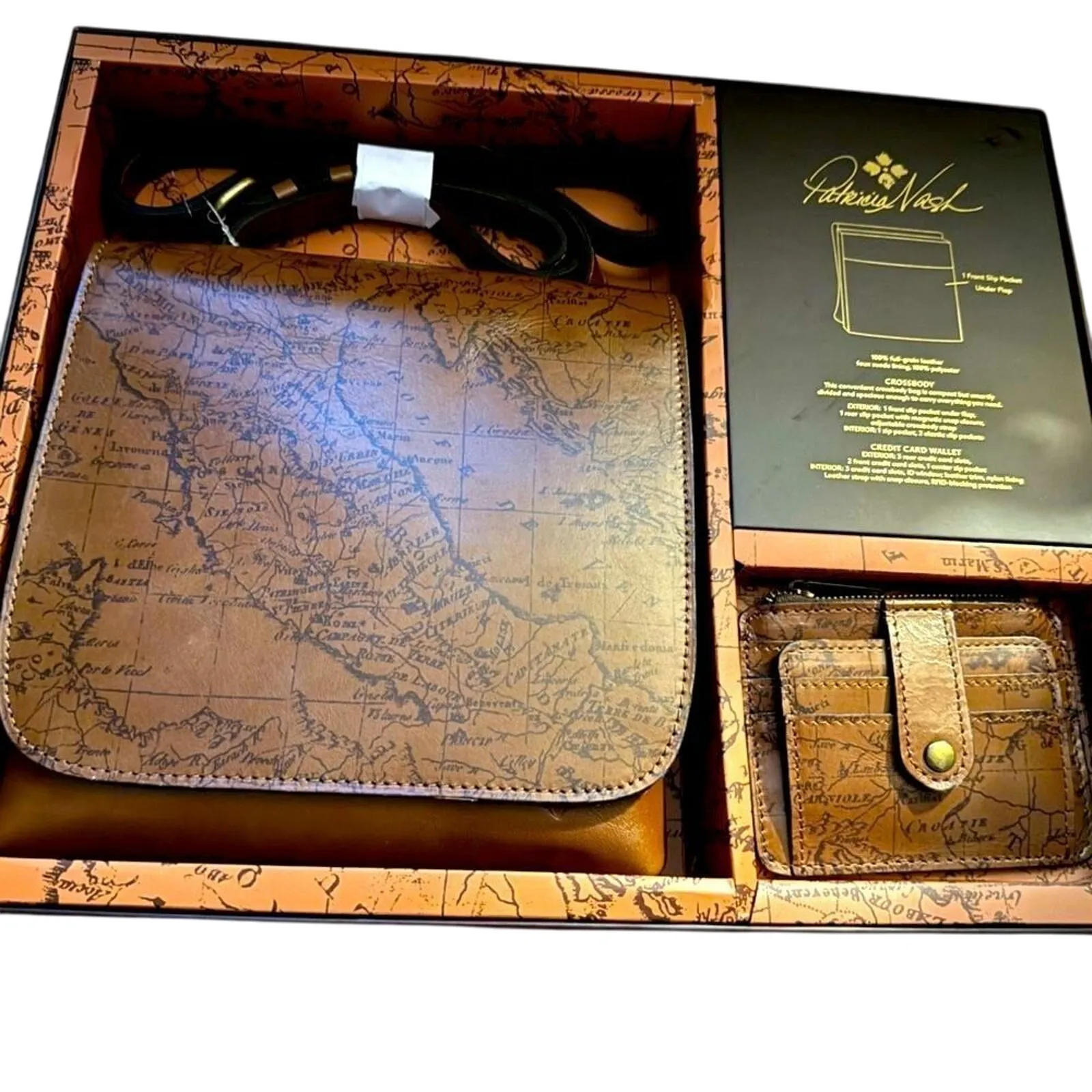 PATRICIA NASH Granada Crossbody Bag with Strap & Credit Card Wallet New in Box - Image 4