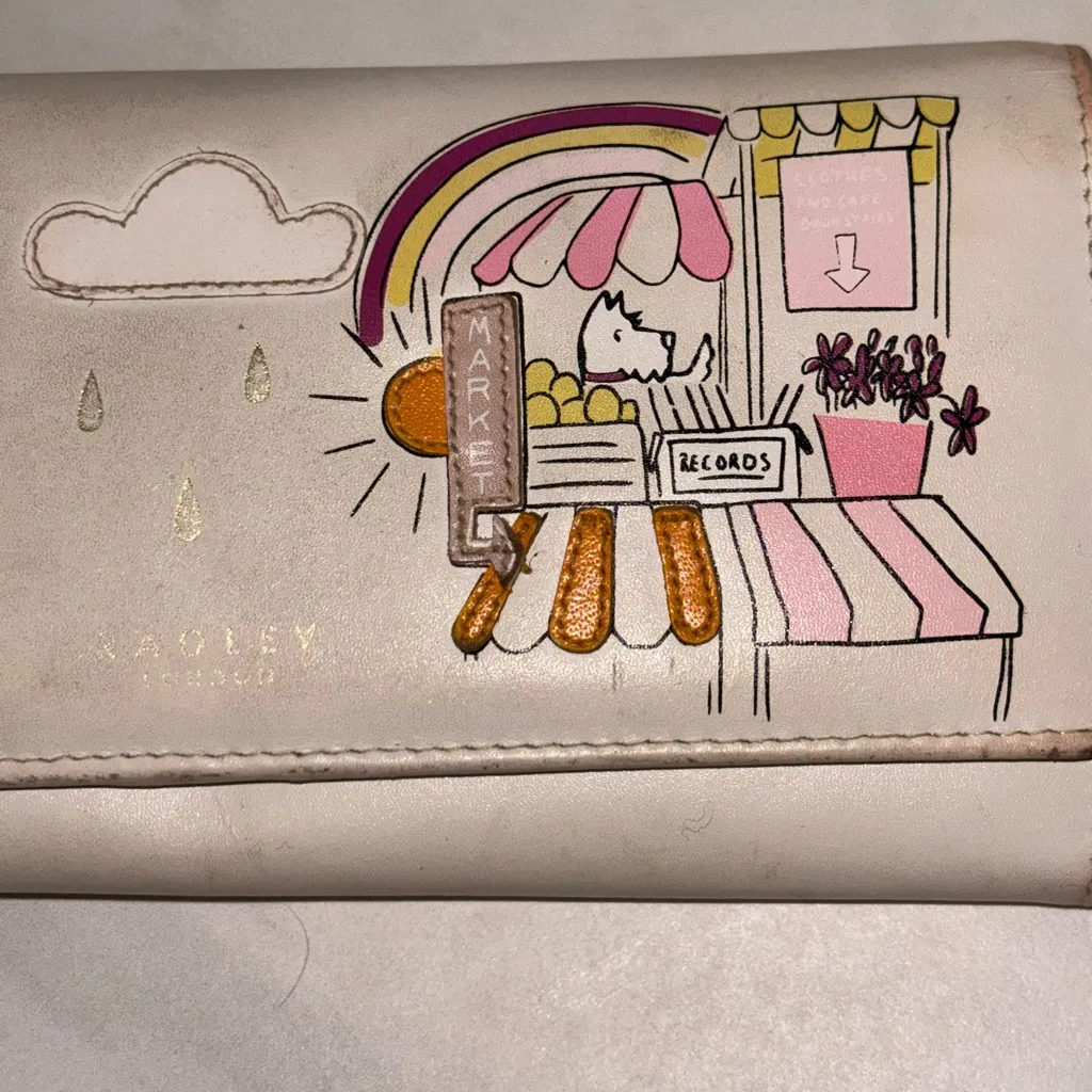 Radley London Little Rain Cloud Dog Shopping Market Leather Flapover Wallet - Image 2