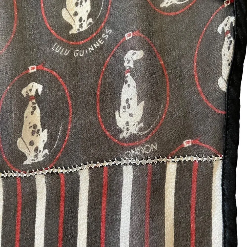Dalmatian Dog Striped Silk Chiffon Triangle Diamond Scarf - Image 3
