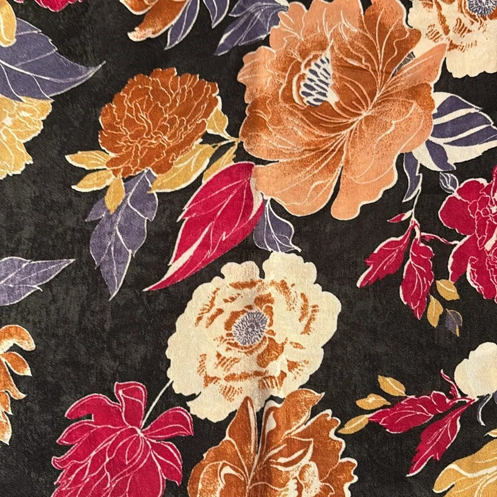 Band of the Free Lilou Floral Lace Slip Midi Skirt Black Berry Size S NWT - Image 7