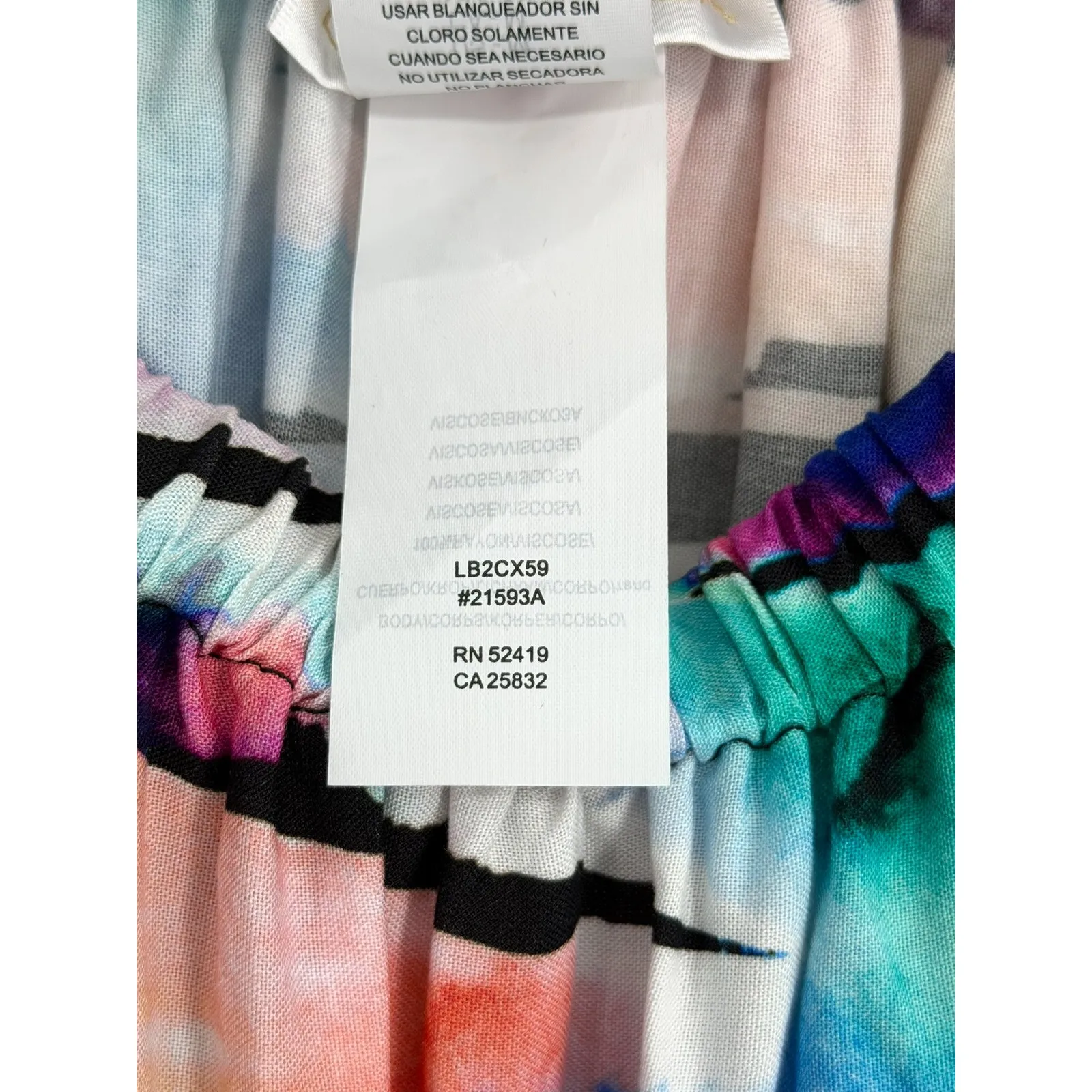 LA BLANCA M Prism Bloom Off Shoulder Mini Dress Swim Coverup Beach Tropical - Image 6