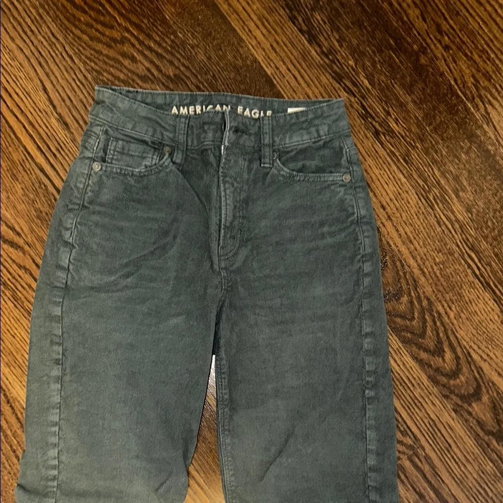 Green High-Waisted Courdory Pants (American Eagle) - Image 2