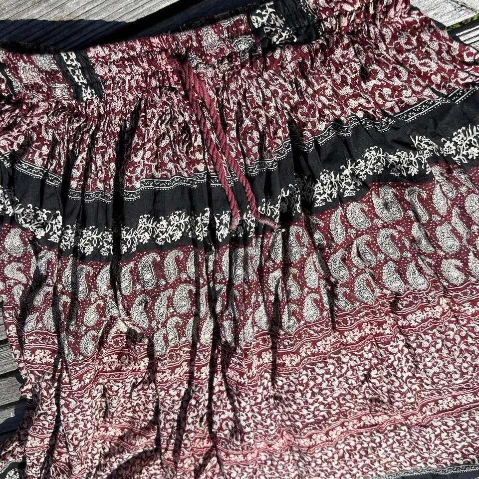 Vintage floral paisley fairy‎ skirt Huntington Ridge size large whimsy Red - Image 4