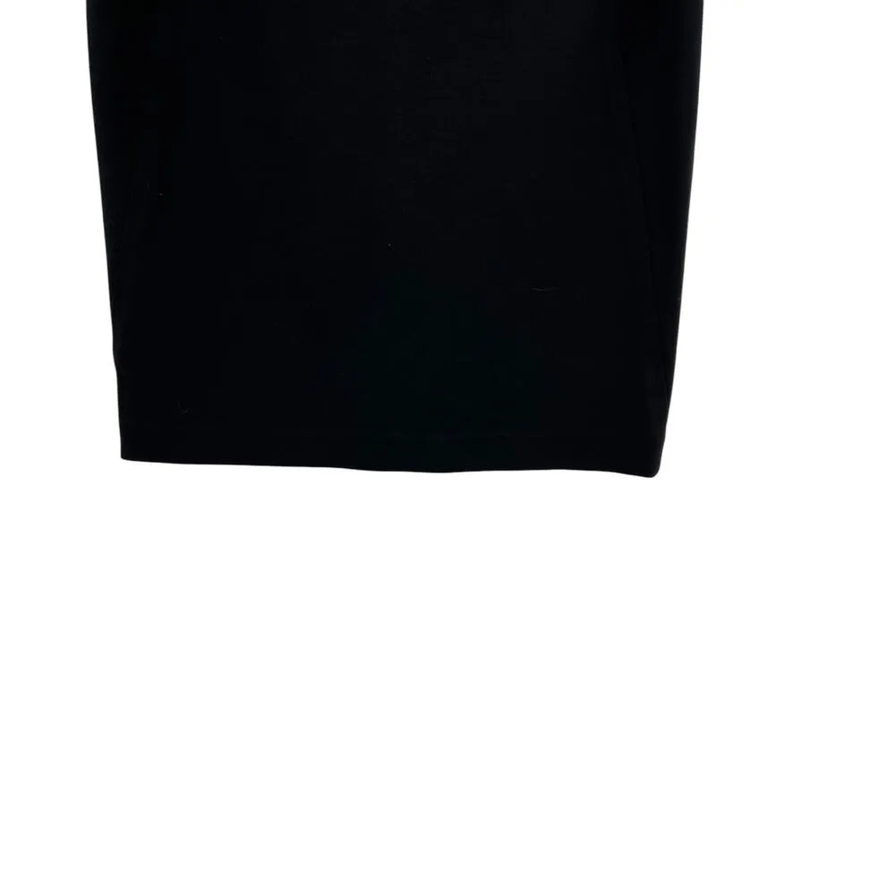 Vince Black Ponte Knit Leather Trim Pencil Skirt Size‎ 4 - Image 4
