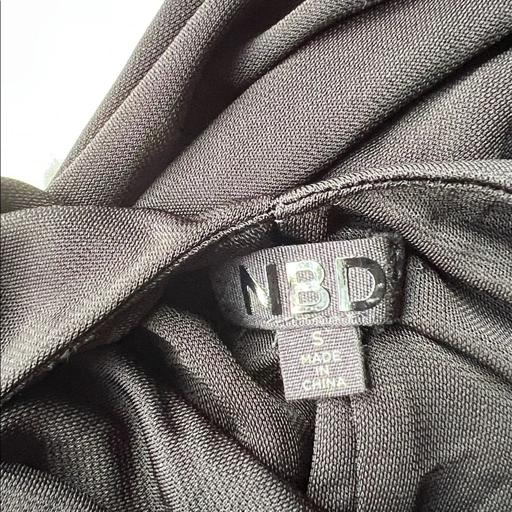NBD Black Draped Dress Small - Image 3
