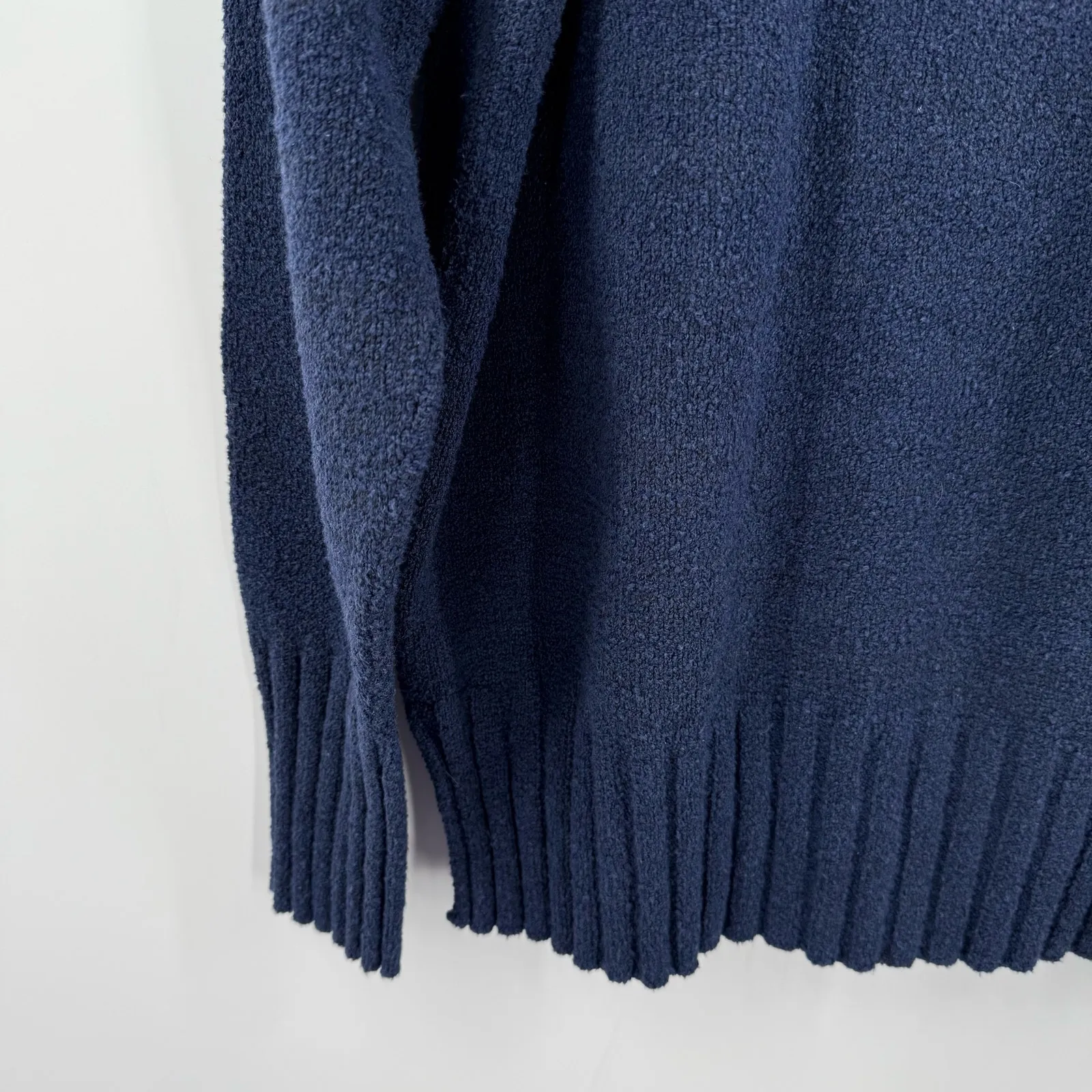 PERUVIAN CONNECTION Turtleneck Sweater SZ Large Navy Blue Pima Cotton Blend Peru - Image 5