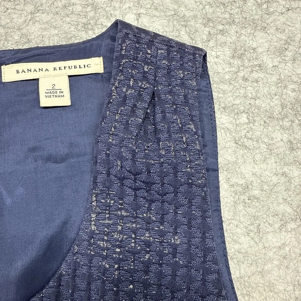 Banana Republic Dress Womens Size 2 Blue Sleeveless Cocktail Below Knee - Image 15