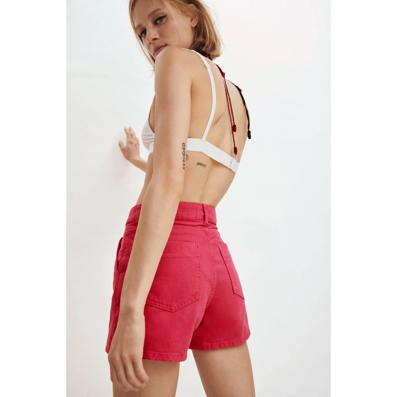 ZARA  Asymmetrical Button Front Denim Skort - Image 9