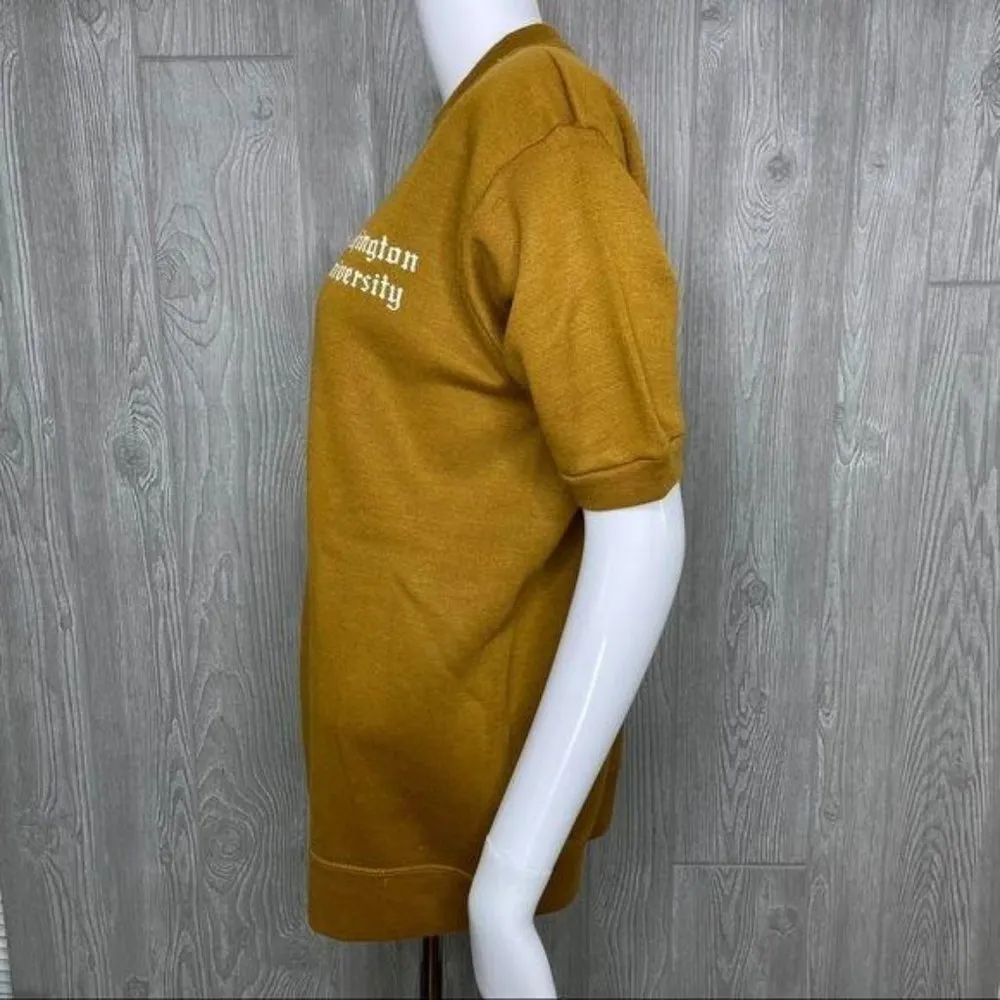 Vintage casuals of creslan short sleeve jersey knit shirt Washington university Orange Size L - Image 2