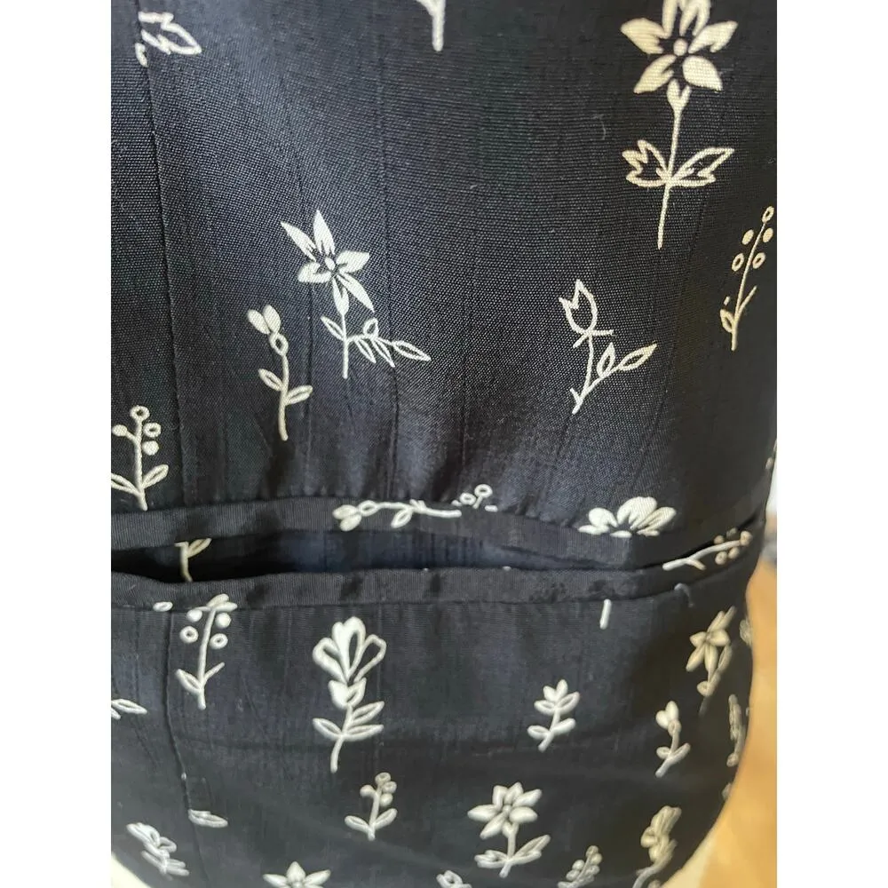 Vintage Reversible Black & White Floral Print Vest Size Medium - Image 7