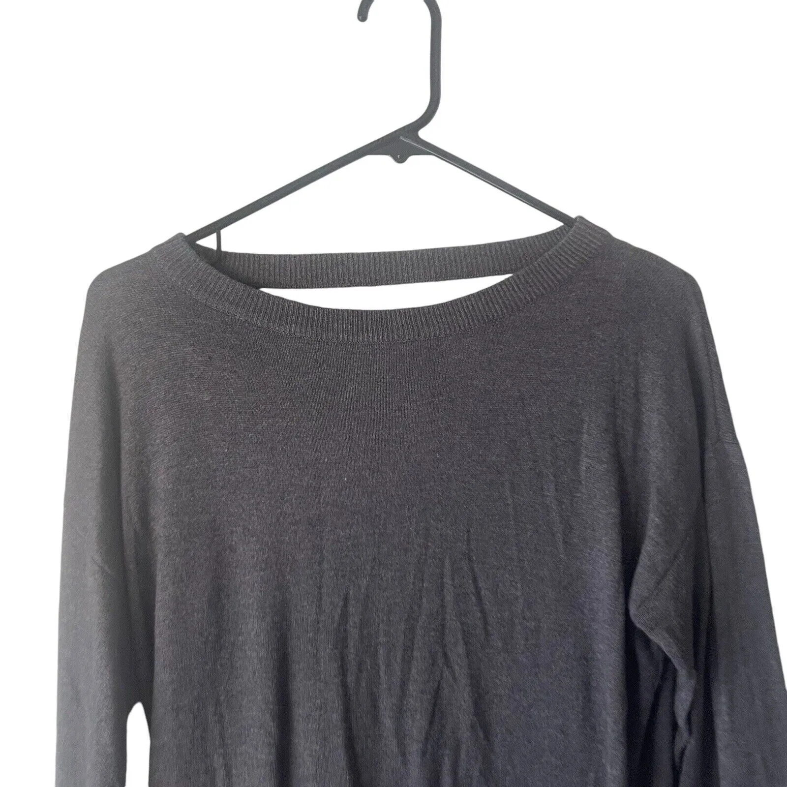 Laundry By Shelli Segal Size Medium Grey Open Wrap‎ Back Wool Cashmere Sweater - Image 3