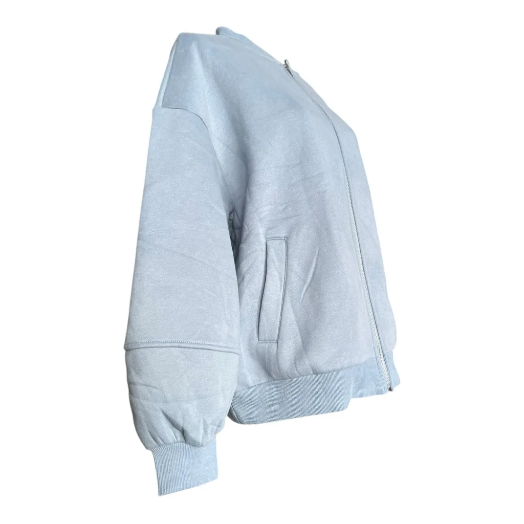 Kirundo Light Blue OverSized Sweat Casual Jacket Size M Size M - Image 6