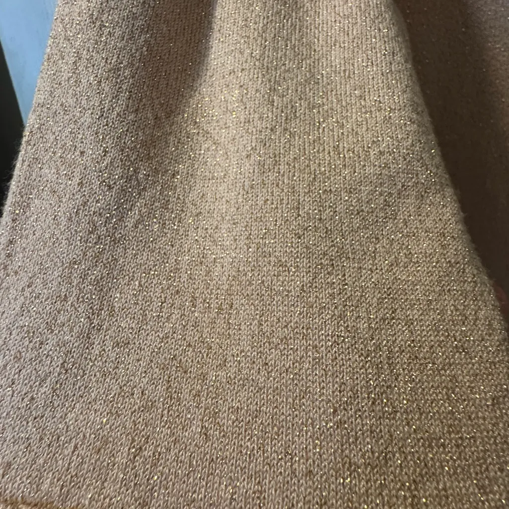 Calvin Klein Shimmer Knit Sweater S/M | Pink Metallic Bell Sleeve Blouse Runs M - Image 10