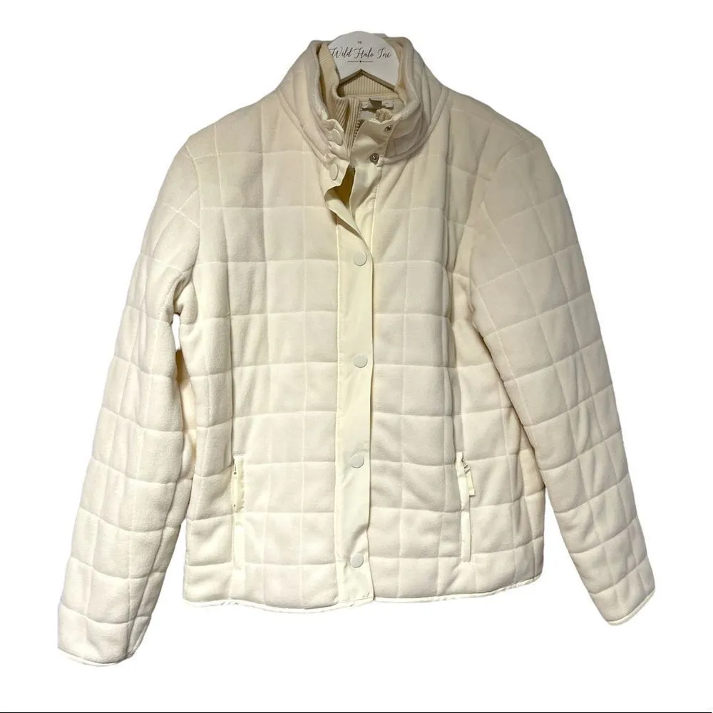 Quilted Cream Soft Jacket NWT Petite Medium - Image 2