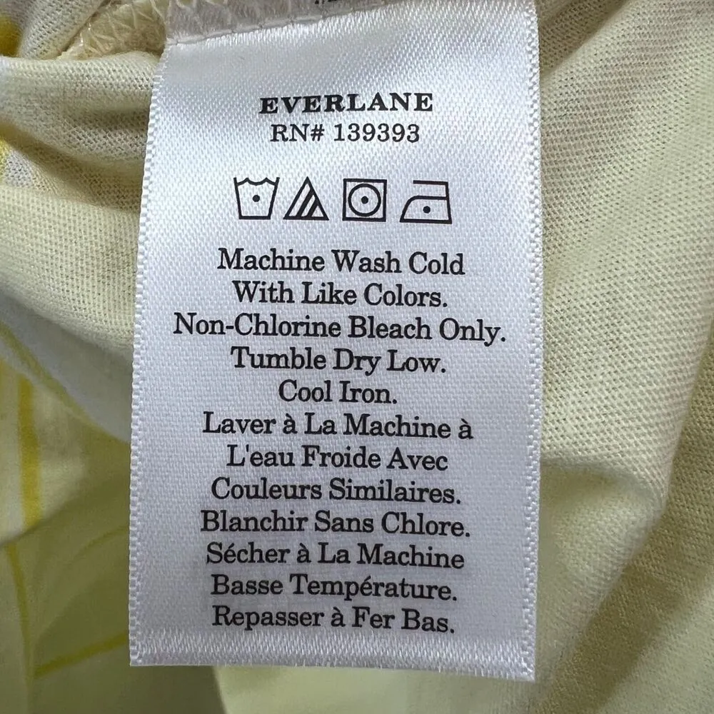 Everlane T Shirt Womens S Butter Yellow Striped Organic Cotton Preppy Casual NEW - Image 10