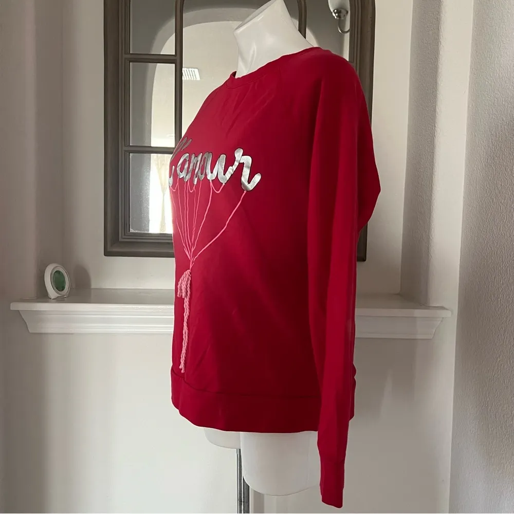 Comp Vintage L’Amour Sweatshirt in Raspberry Red, Size L - Image 7