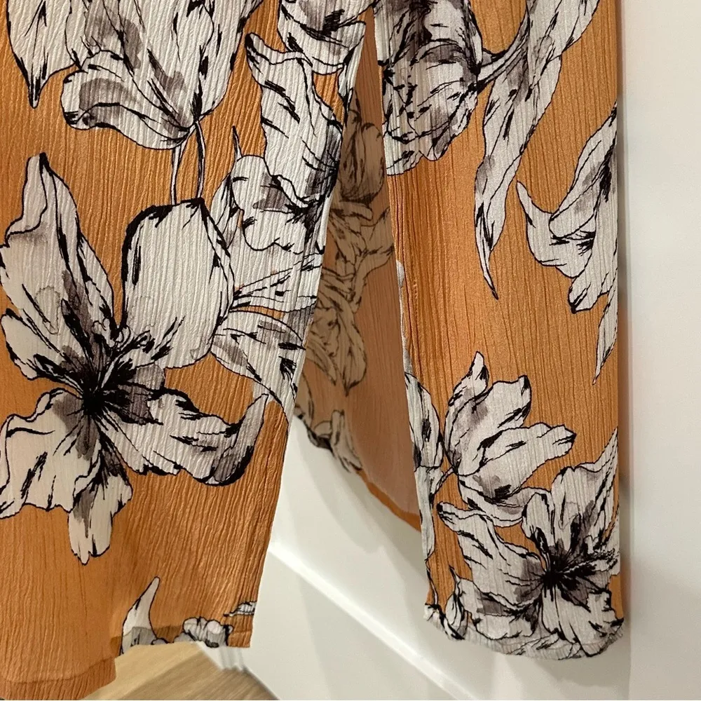 Rachel Pally Crinkle Rae Maxi Dress Caftan Floral Yellow Medium Maternity - Image 8