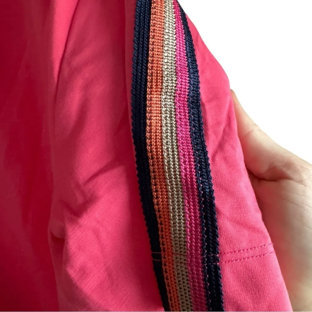 Trina Turk Isla 2 Boxy Cropped Embroidered Top‎ Watermelon Large Pink Shirt - Image 5