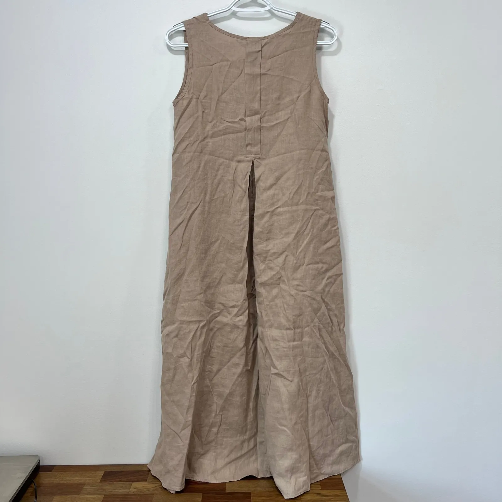 MaxMara Leisure Womens Dress Small Brown Linen‎ Blend Lagenlook Loose Sleeveless - Image 3
