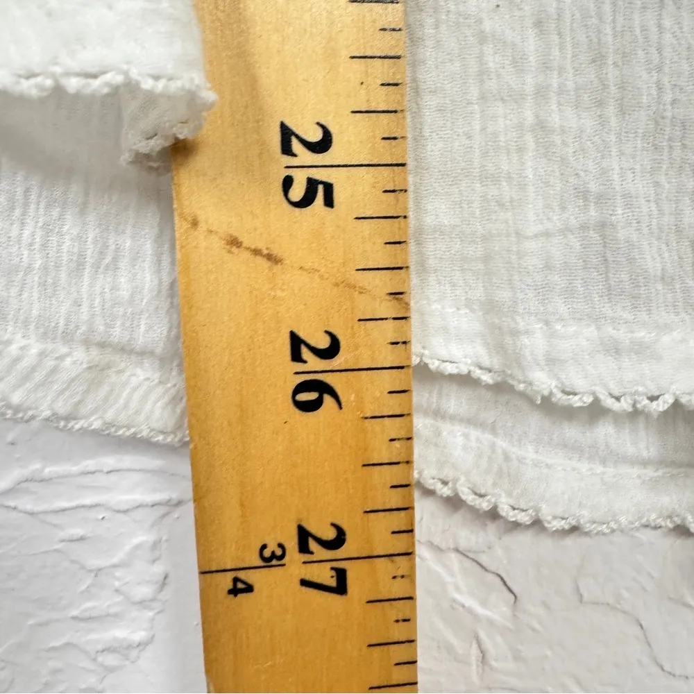 Joie White Embroidered Boho Blouse Peasant Top Womens S Beachy Vacation Summer - Image 7