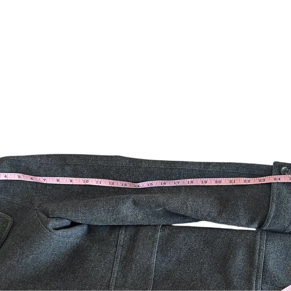 Burberry London Wool Cashmere Coat Gray Long Wrap Collar Back Belt UK 6 US 4 - Image 13