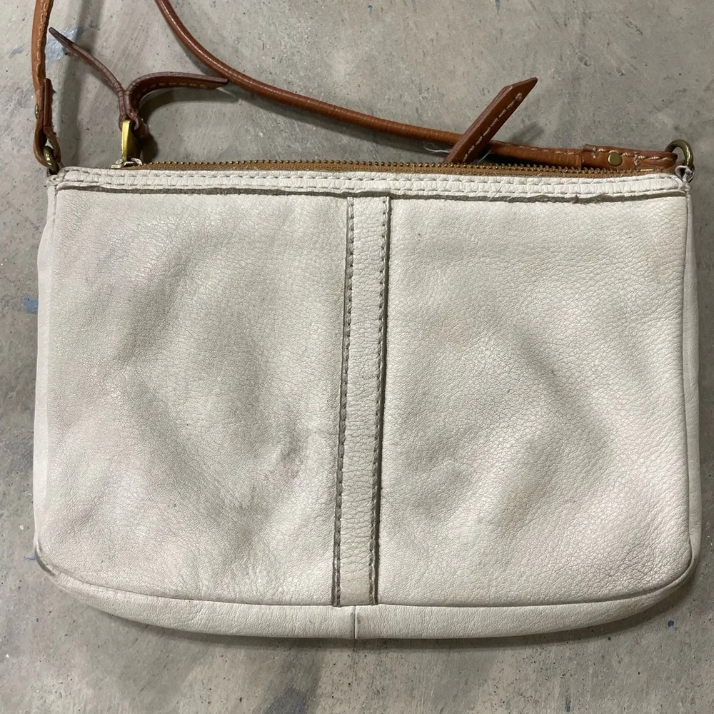 Vintage Fossil White Brown Crossbody Classic Shoulder bag Y2K Small Leather - Image 4