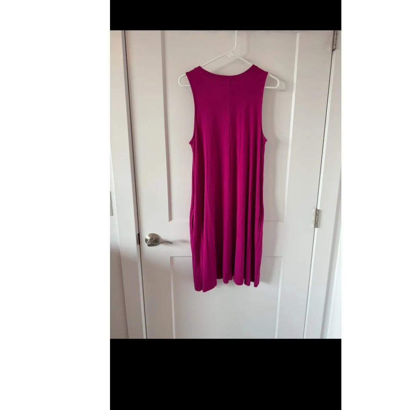 Time & Tru Magenta T-Shirt Dress with Pockets - Image 2